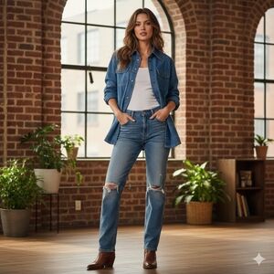 Rare 1970s Dragon Sportswear Patchwork Denim Shirt Jacket Made in Hong Kong, W-M